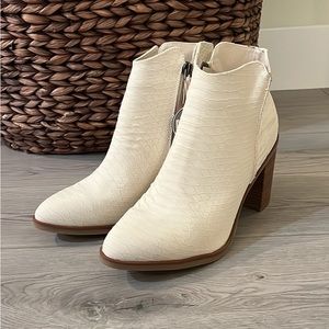 MIA white Python booties brand new